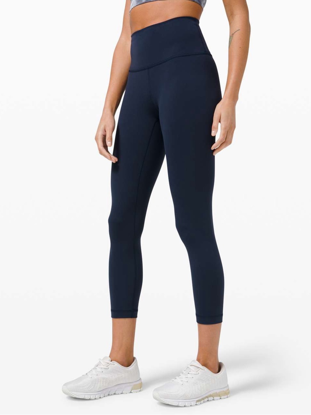 Lululemon women’s navy 23 inch crop wunder under train leggings size 12